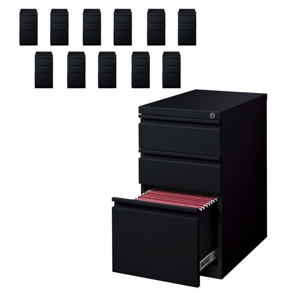 Hirsh (Set of 12) 20" Deep 3 Drawer Metal Mobile File