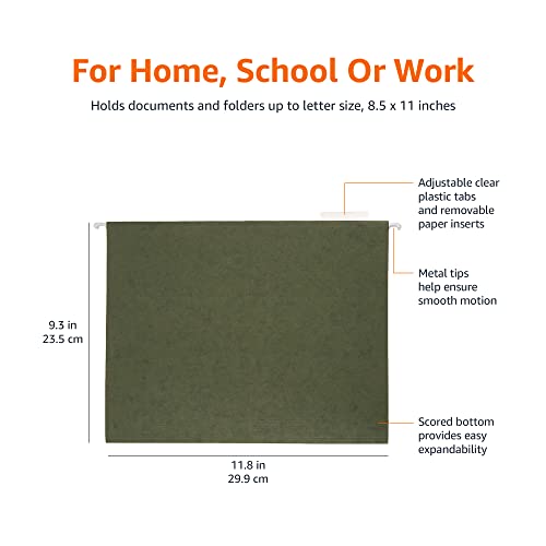Amazon Basics Hanging File Folders, Letter, 25-Pack