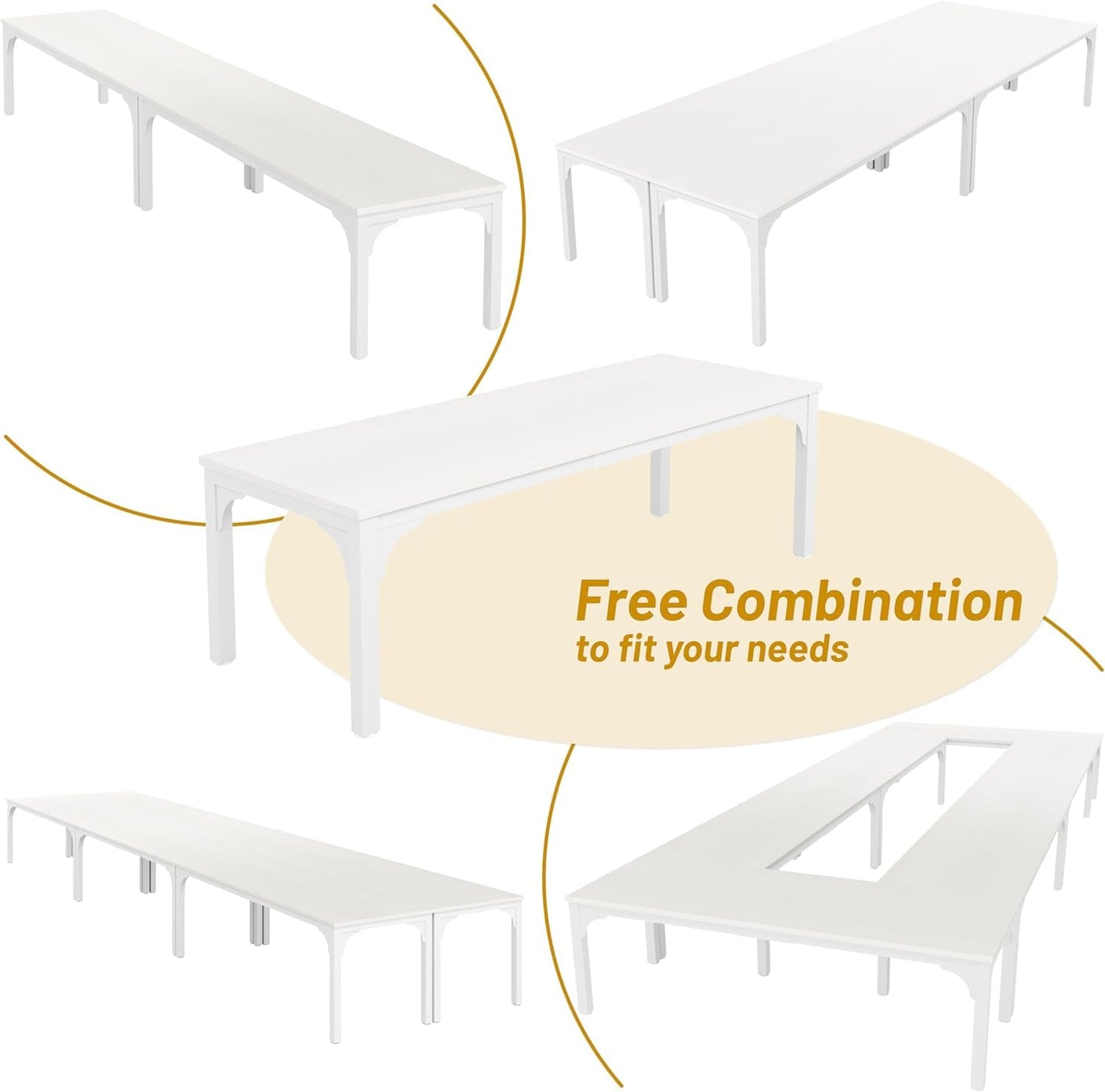 13FT Conference Table, Super Sturdy Large Rectangle Meeting Seminar Table