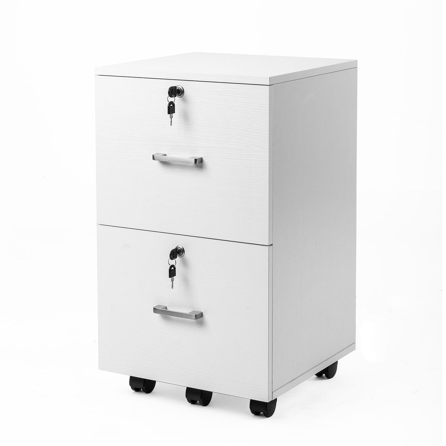 VINGLI 2 Drawer File Cabinet with Lock, Wood Rustic Gray Filing Cabinet