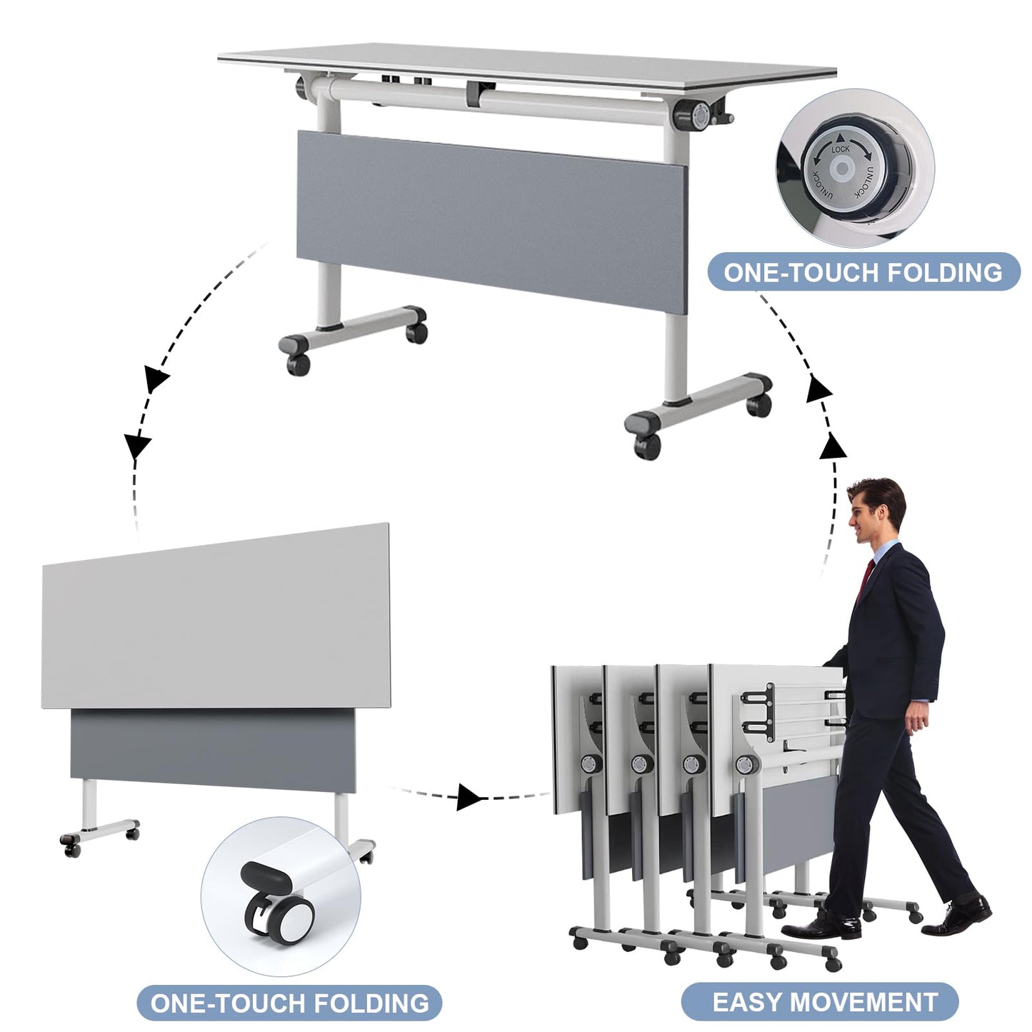 10PCS Folding Conference Tables