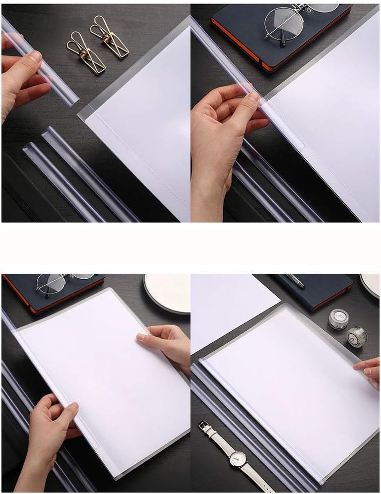 100-Pack Clear Sliding Bar A4 Report/Resume File Folders
