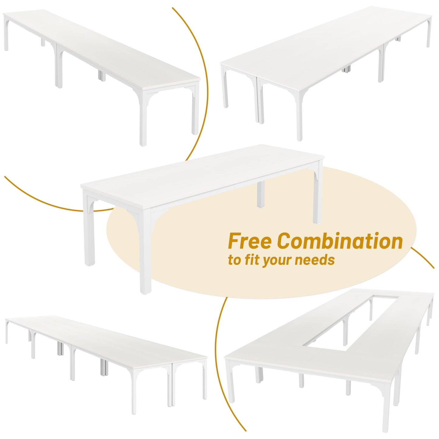 13FT Conference Table, Super Sturdy Large Rectangle Meeting Seminar Table
