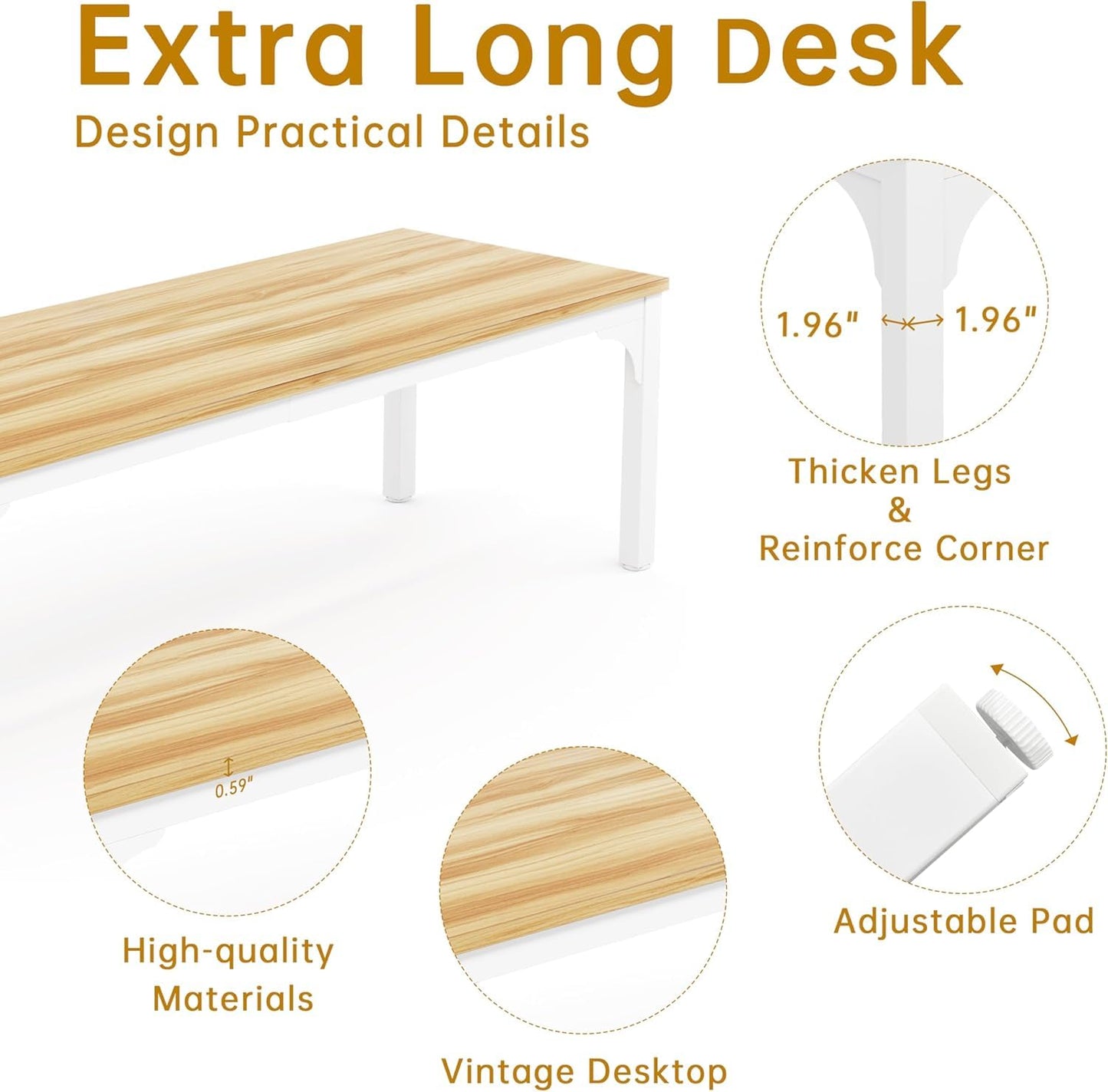 13FT Conference Table, Super Sturdy Large Rectangle Meeting Seminar Table