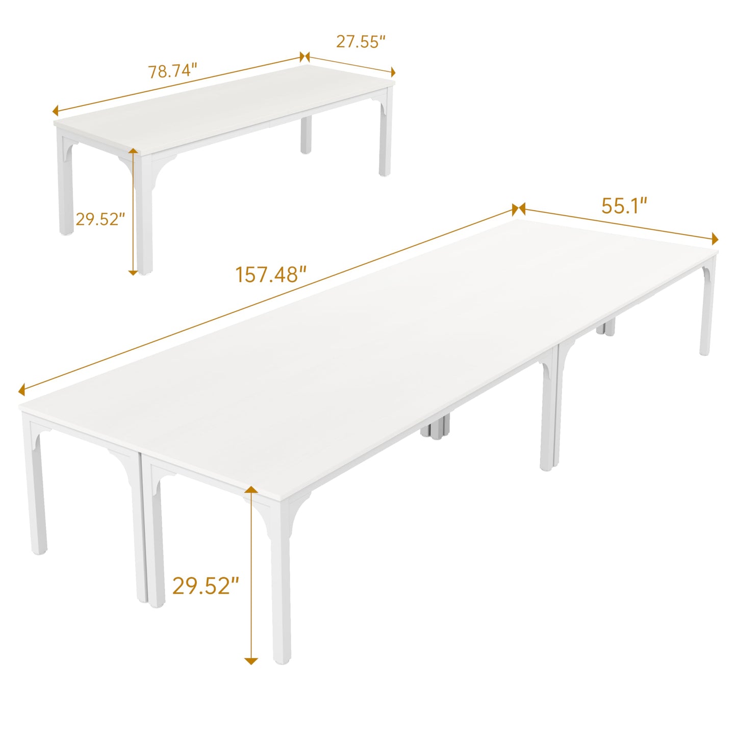 13FT Conference Table, Super Sturdy Large Rectangle Meeting Seminar Table