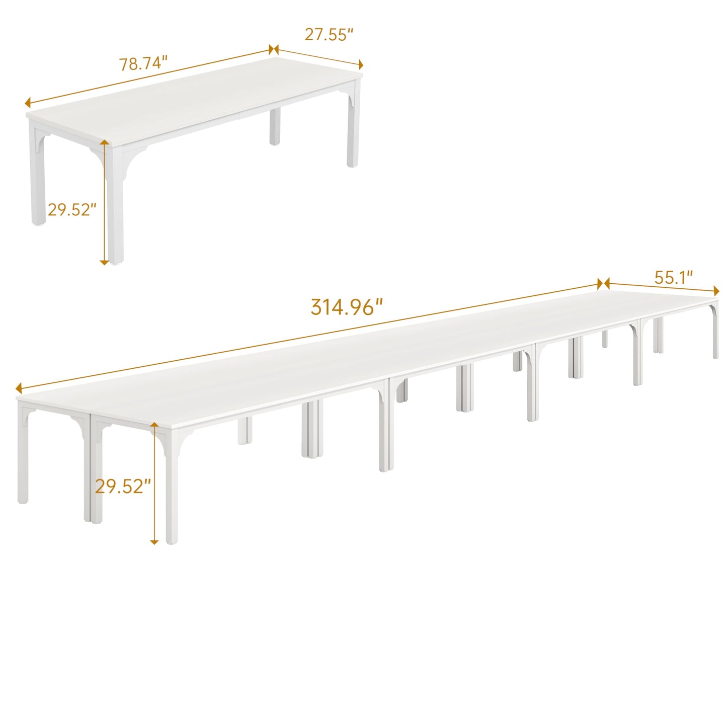 13FT Conference Table, Super Sturdy Large Rectangle Meeting Seminar Table