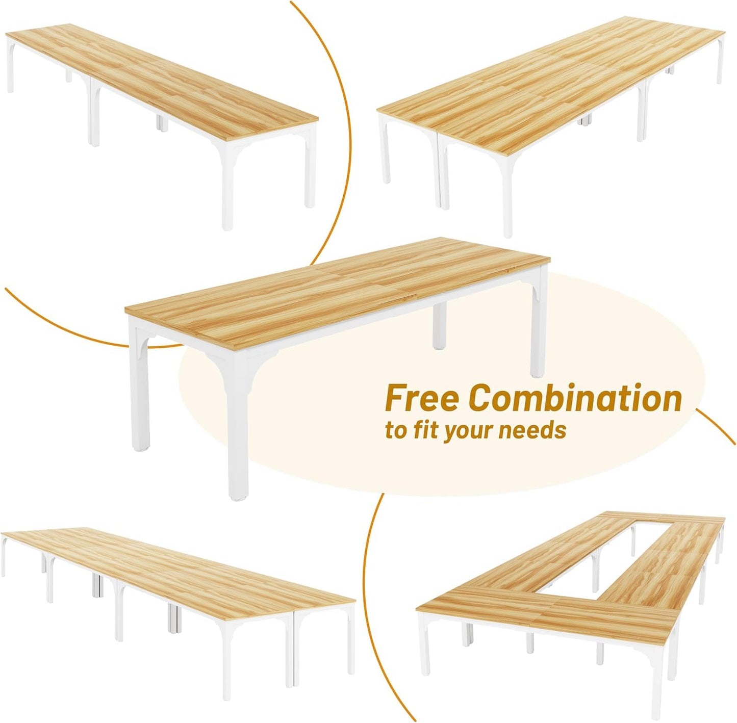 13FT Conference Table, Super Sturdy Large Rectangle Meeting Seminar Table