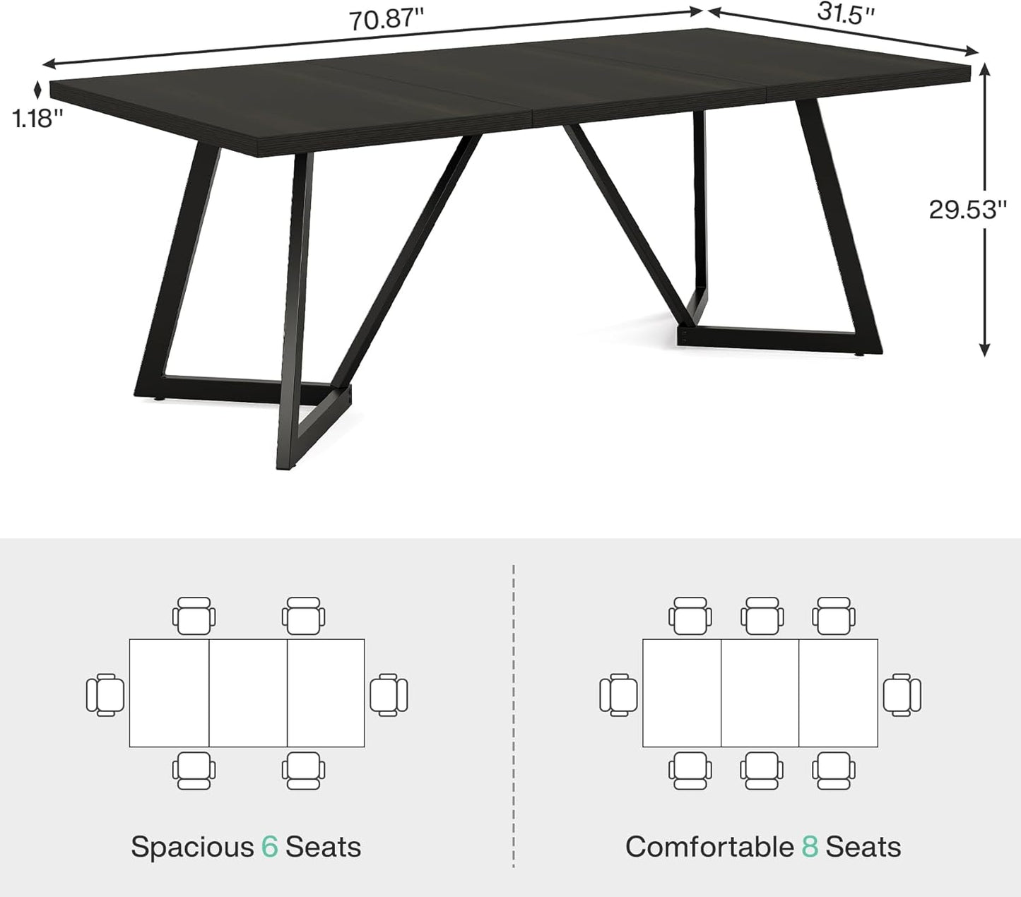 Tribesigns 70.86" Conference Table, 6FT Modern Meeting Table
