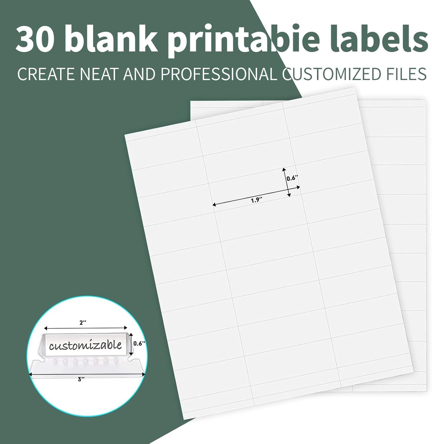 HERKKA Extra Capacity Hanging File Folders, 30 Pack