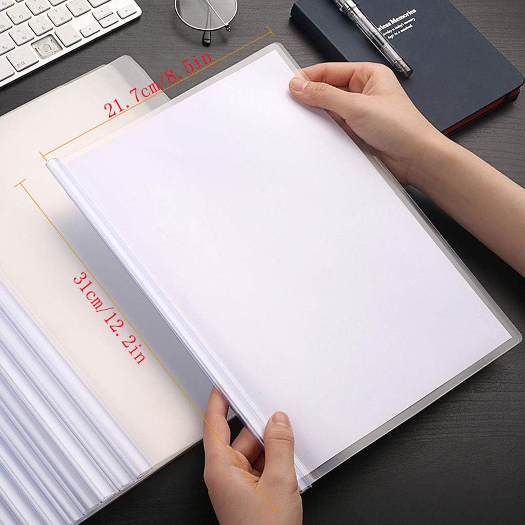 100-Pack Clear Sliding Bar A4 Report/Resume File Folders