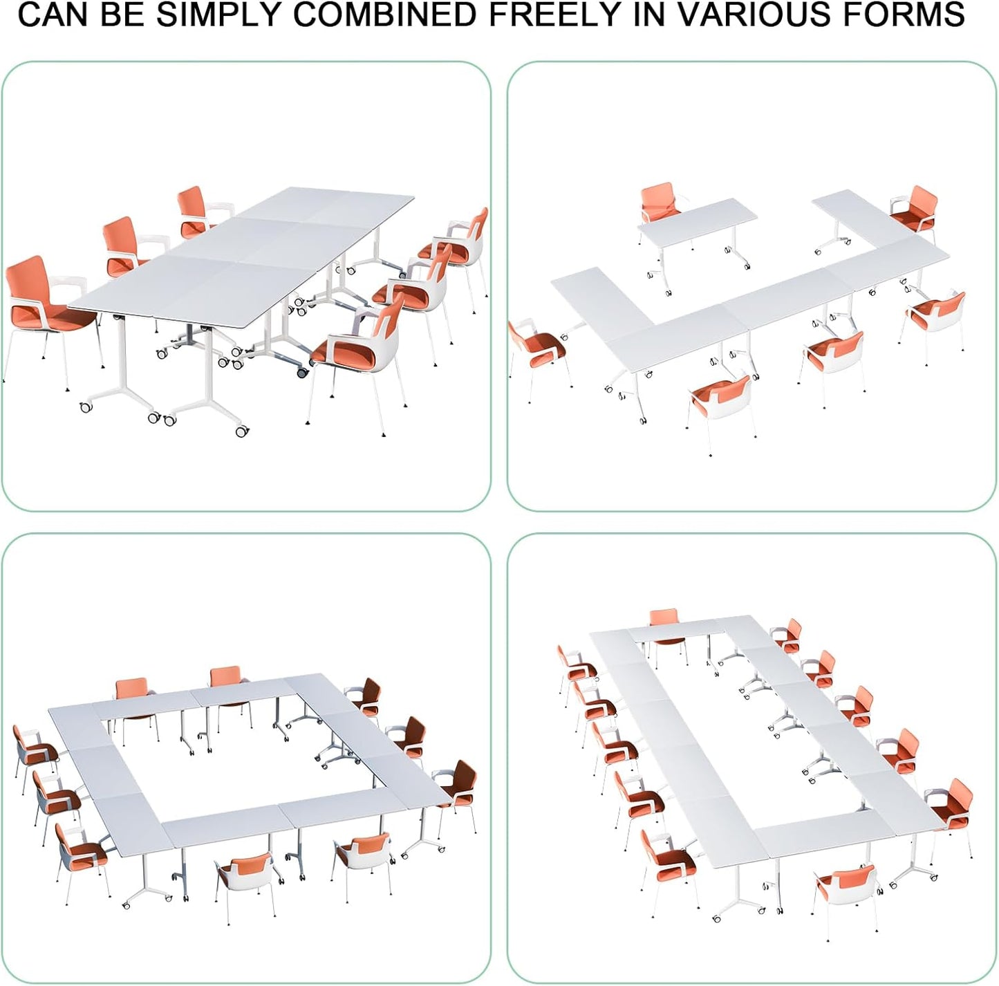 Conference Tables,Folding Conference Table Flip Top Mobile Training Tables