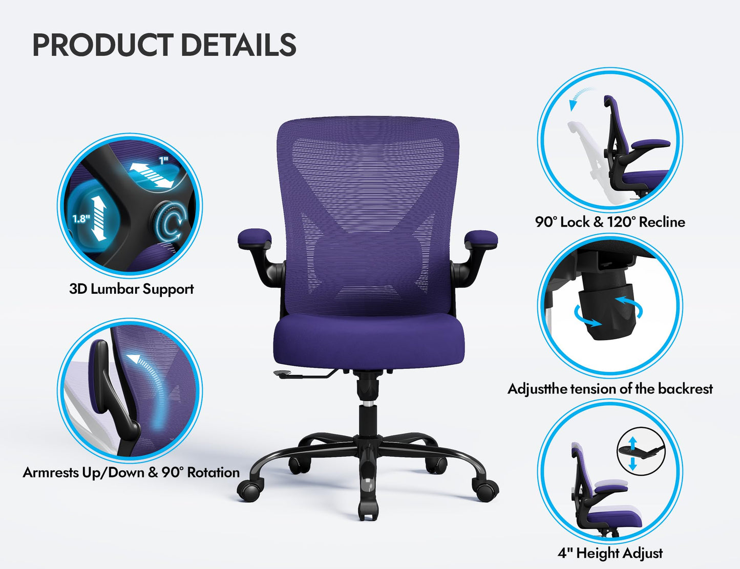 X-Shaped Ergonomic Office Chair