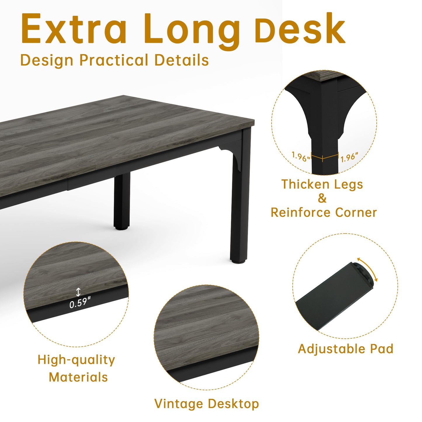 13FT Conference Table, Super Sturdy Large Rectangle Meeting Seminar Table