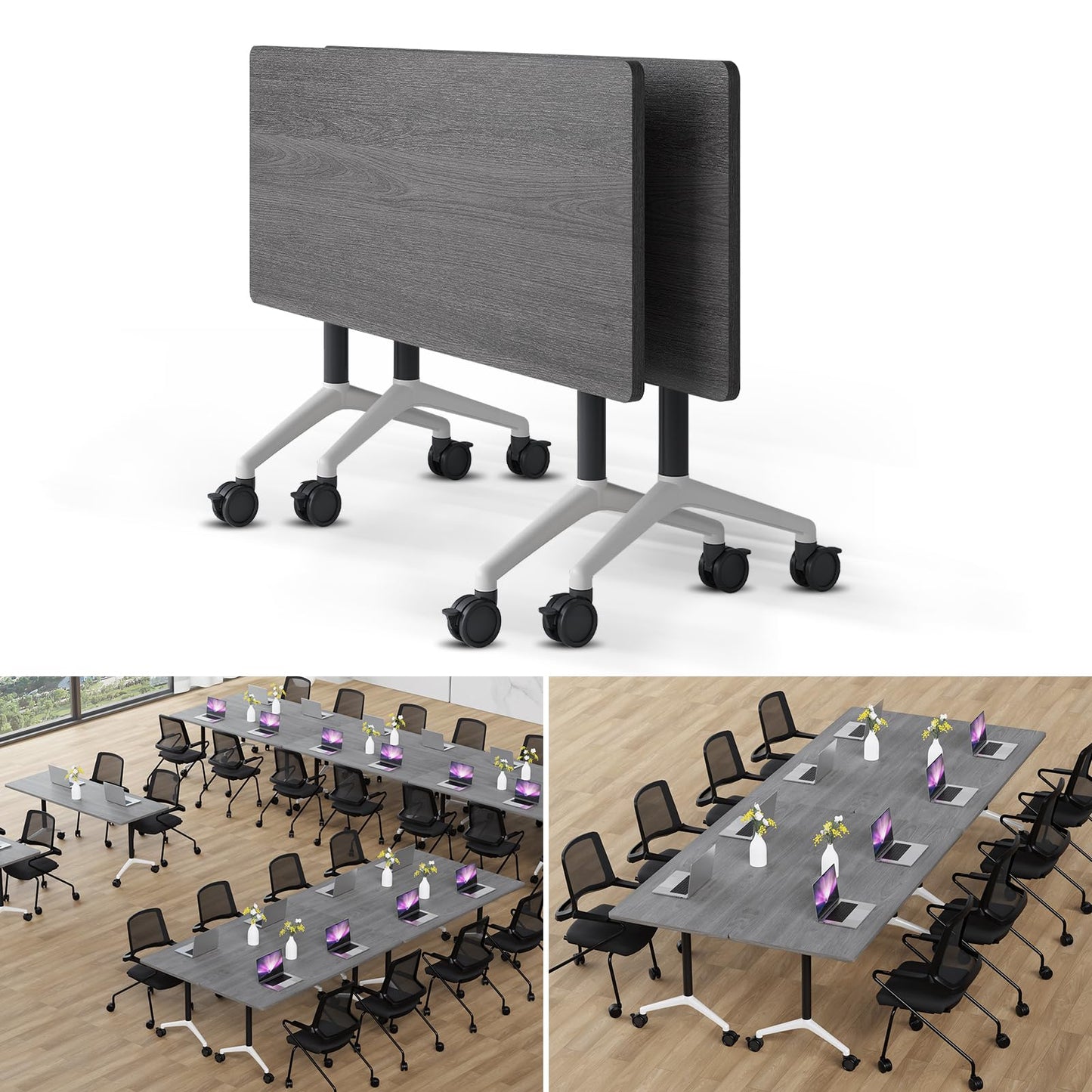 Folding Conference Table Modern Large Mobile Meeting