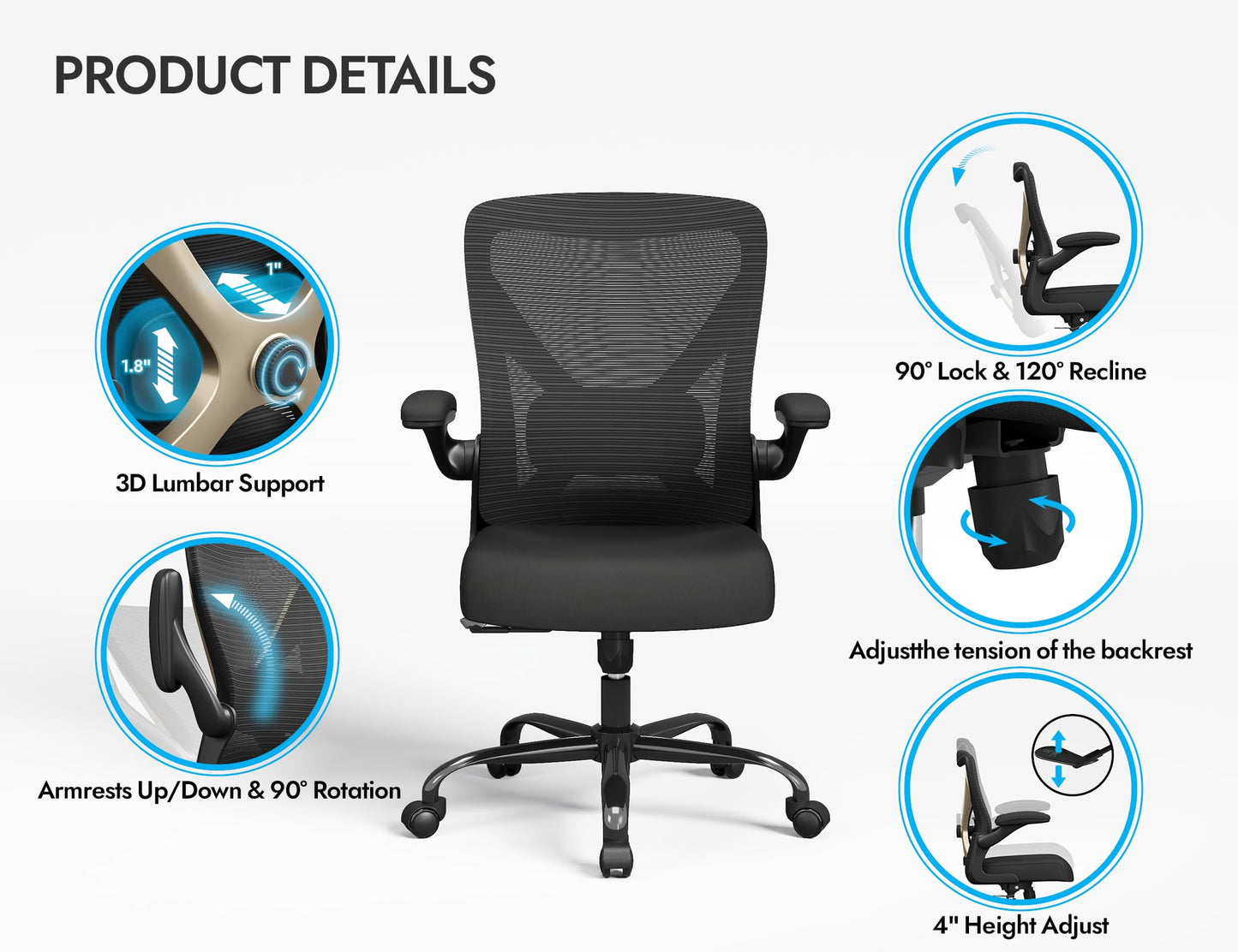 X-Shaped Ergonomic Office Chair