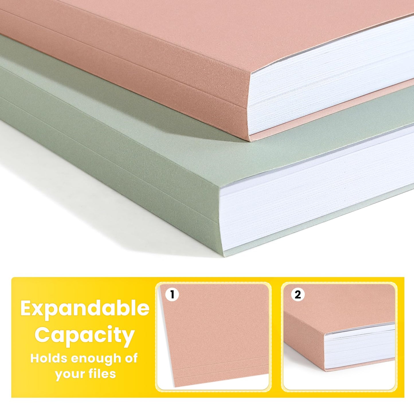 SUNEE File Folders, 30 Pack Manilla Folders 8.5 x 11