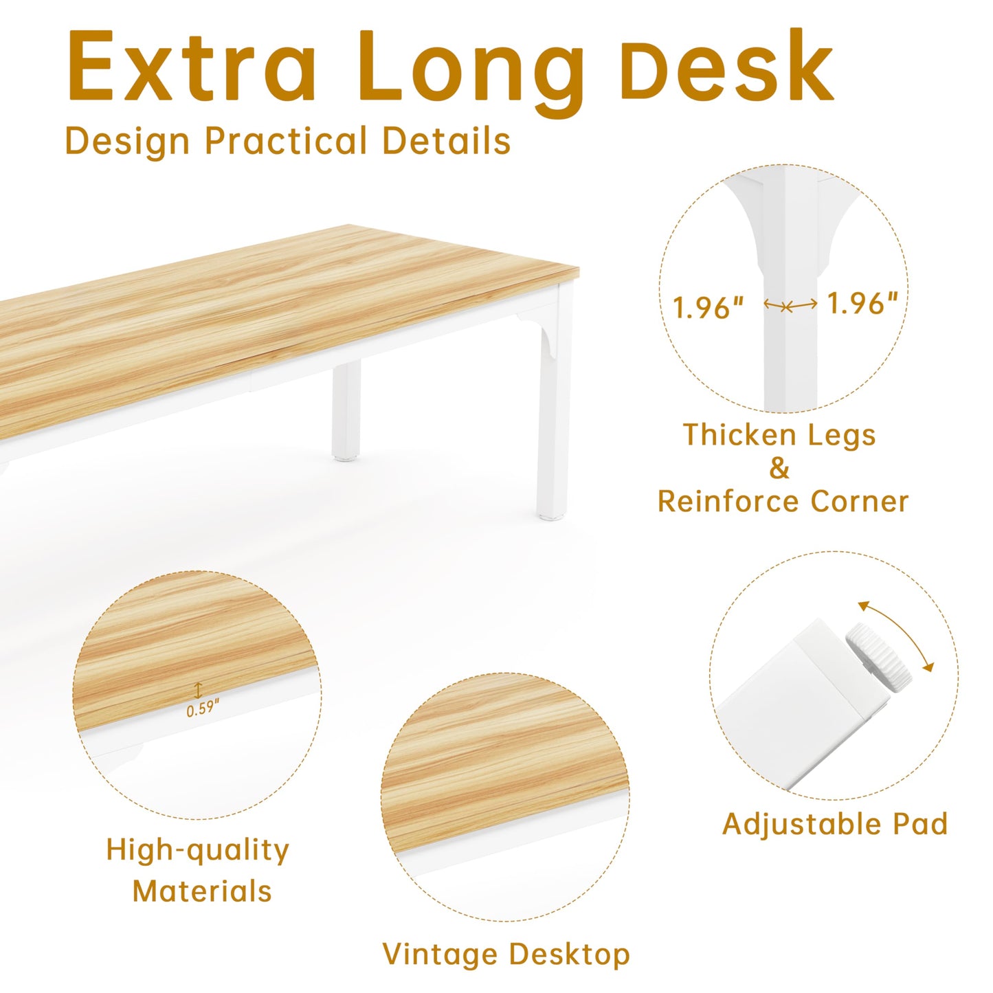 13FT Conference Table, Super Sturdy Large Rectangle Meeting Seminar Table