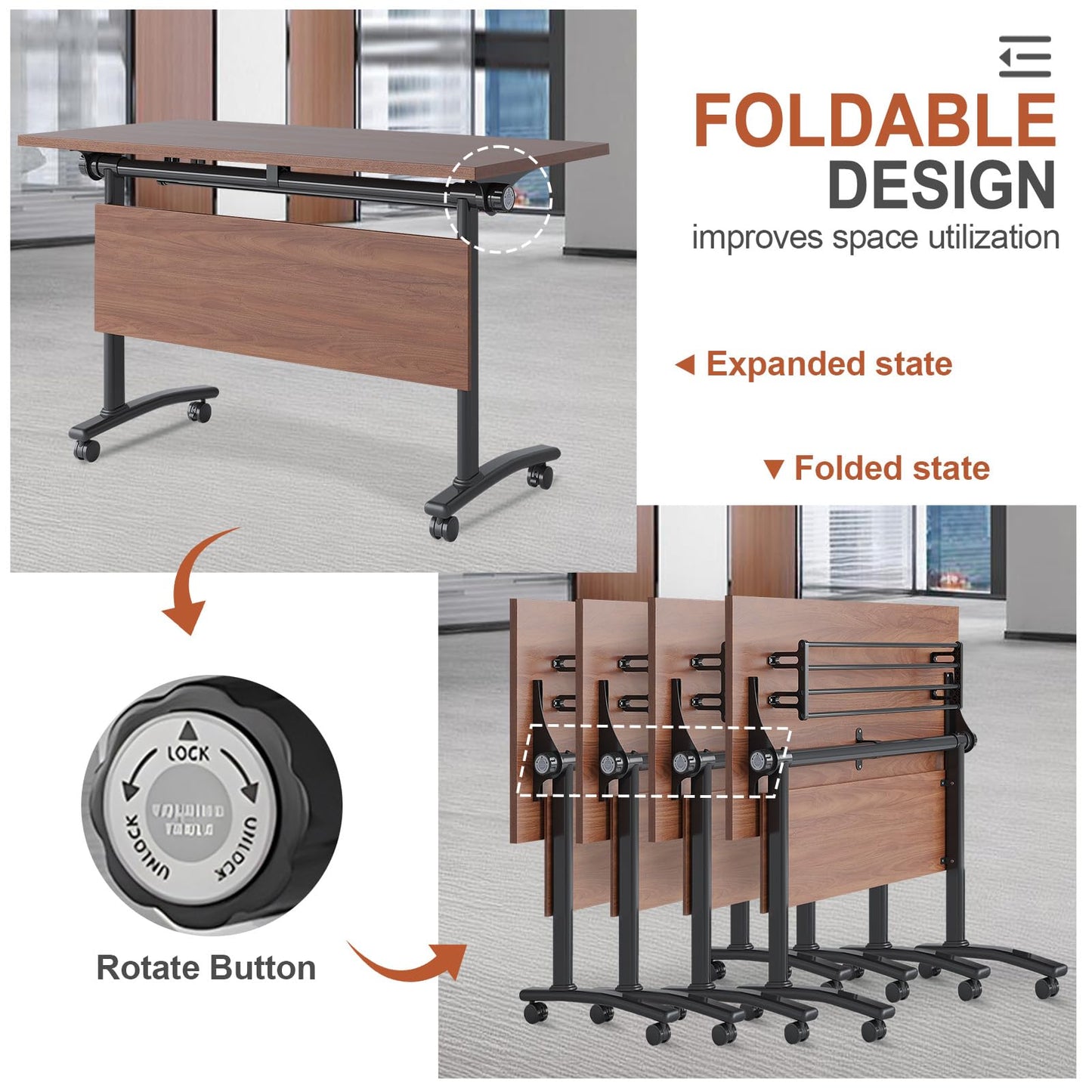 Folding Conference Table, 2-10 People Conference Room Tables