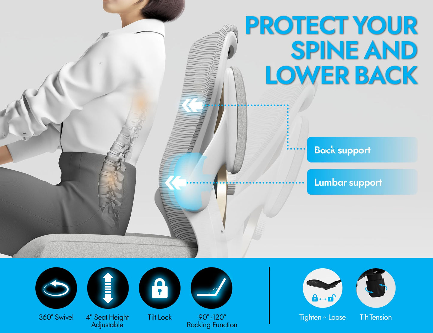 X-Shaped Ergonomic Office Chair