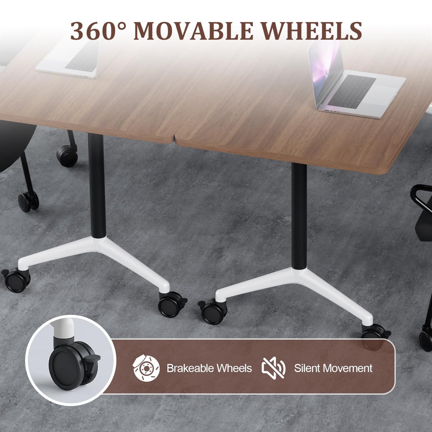 Folding Conference Table Modern Large Mobile Meeting