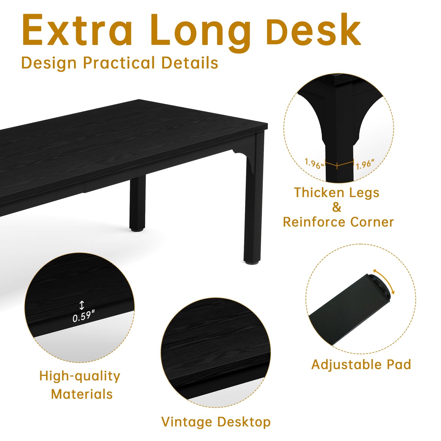 13FT Conference Table, Super Sturdy Large Rectangle Meeting Seminar Table