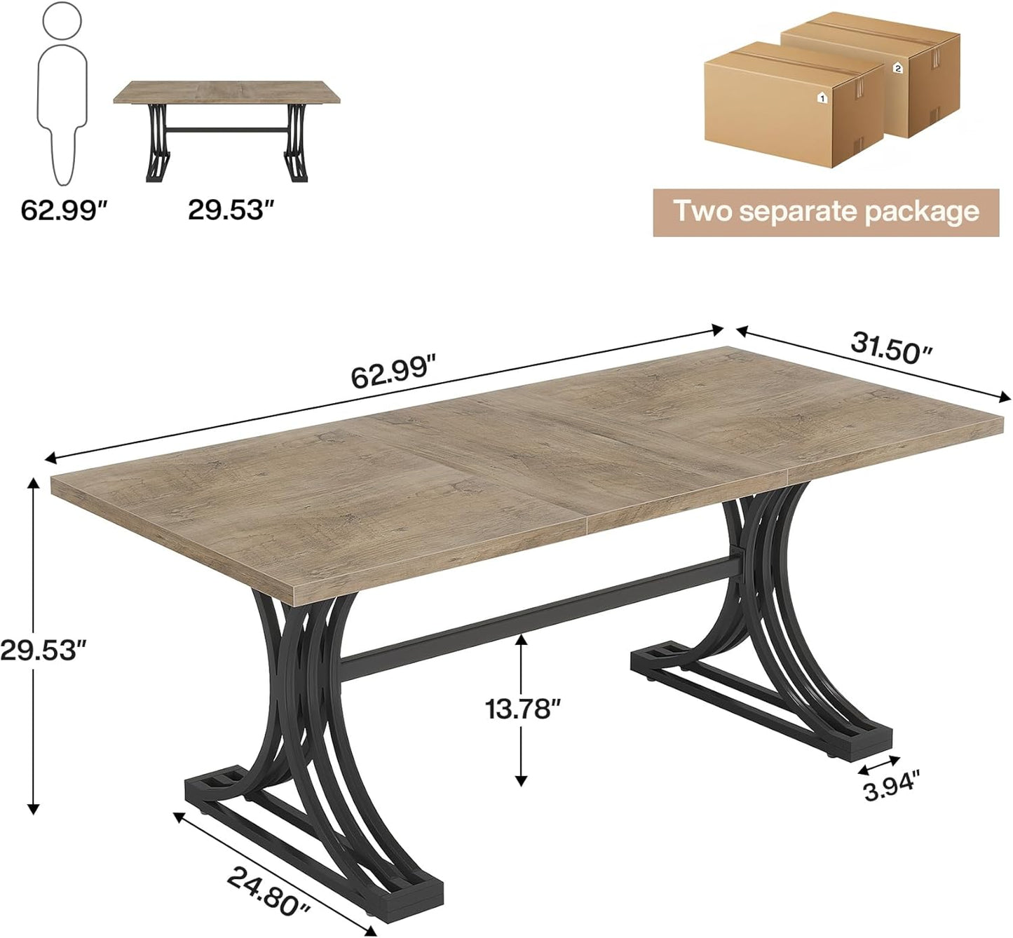 Tribesigns 10.5FT Conference Table, Modern Meeting Table