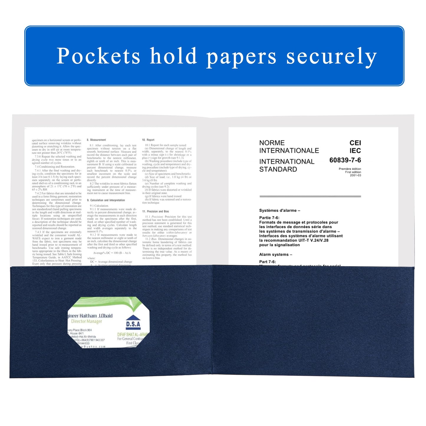Zzrywuty 50 Packs Two Pocket File Folders with Business Card Slot