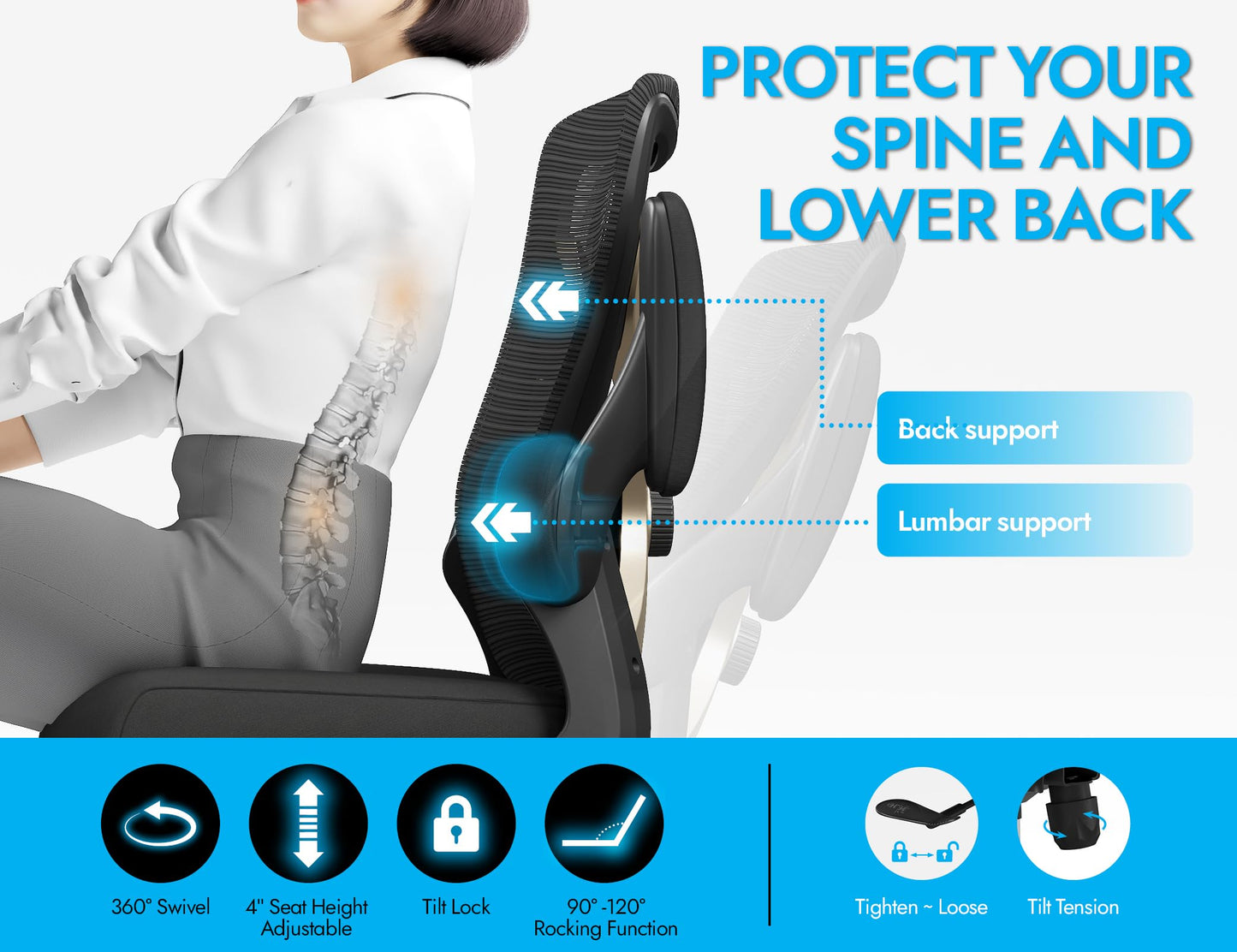 X-Shaped Ergonomic Office Chair