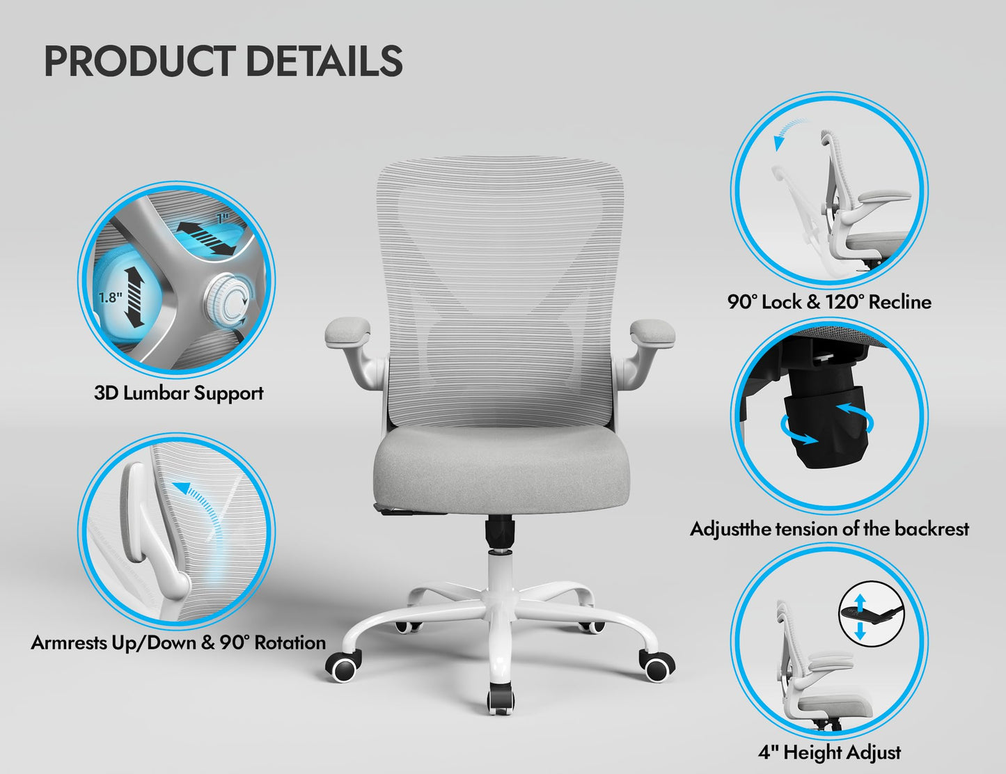 X-Shaped Ergonomic Office Chair