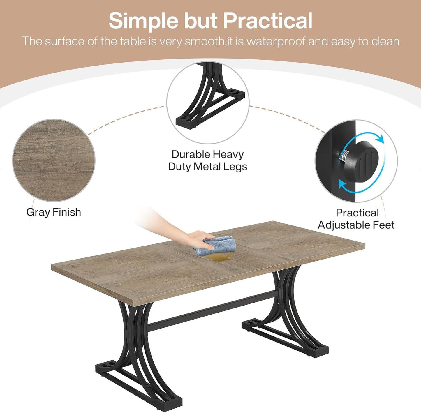 Tribesigns 5FT Small Conference Table for 4 to 6, Modern Meeting Table