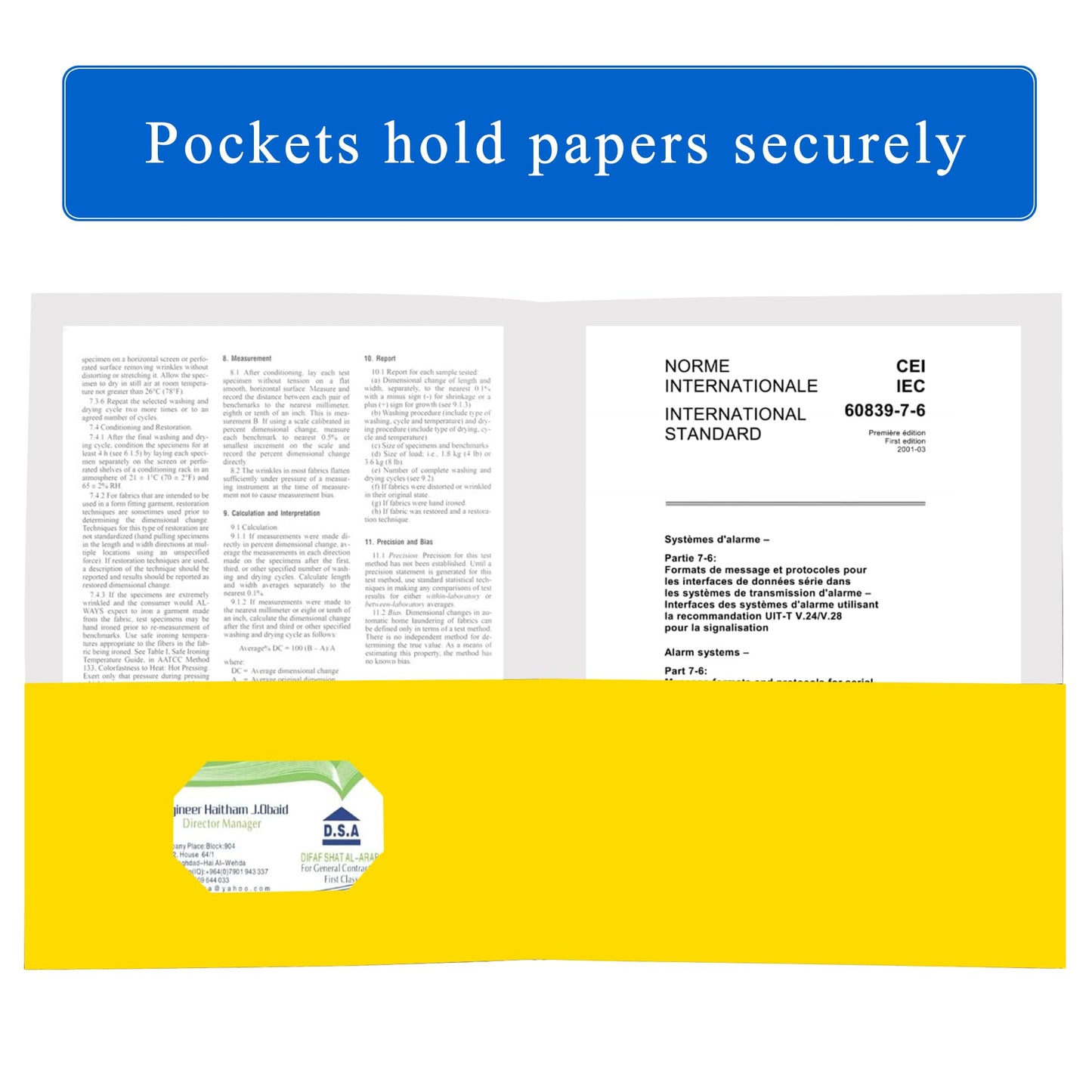 Zzrywuty 50 Packs Two Pocket File Folders with Business Card Slot