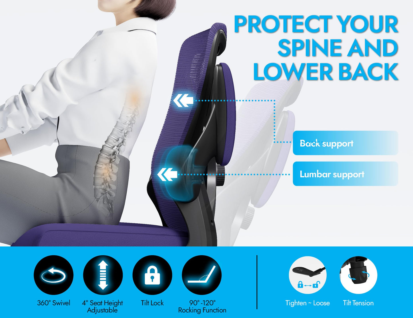 X-Shaped Ergonomic Office Chair