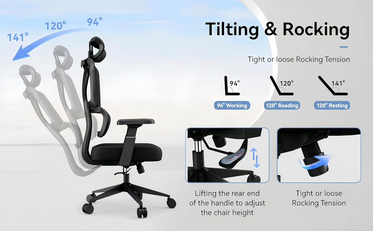 Mesh Office Chair - 400lbs Black