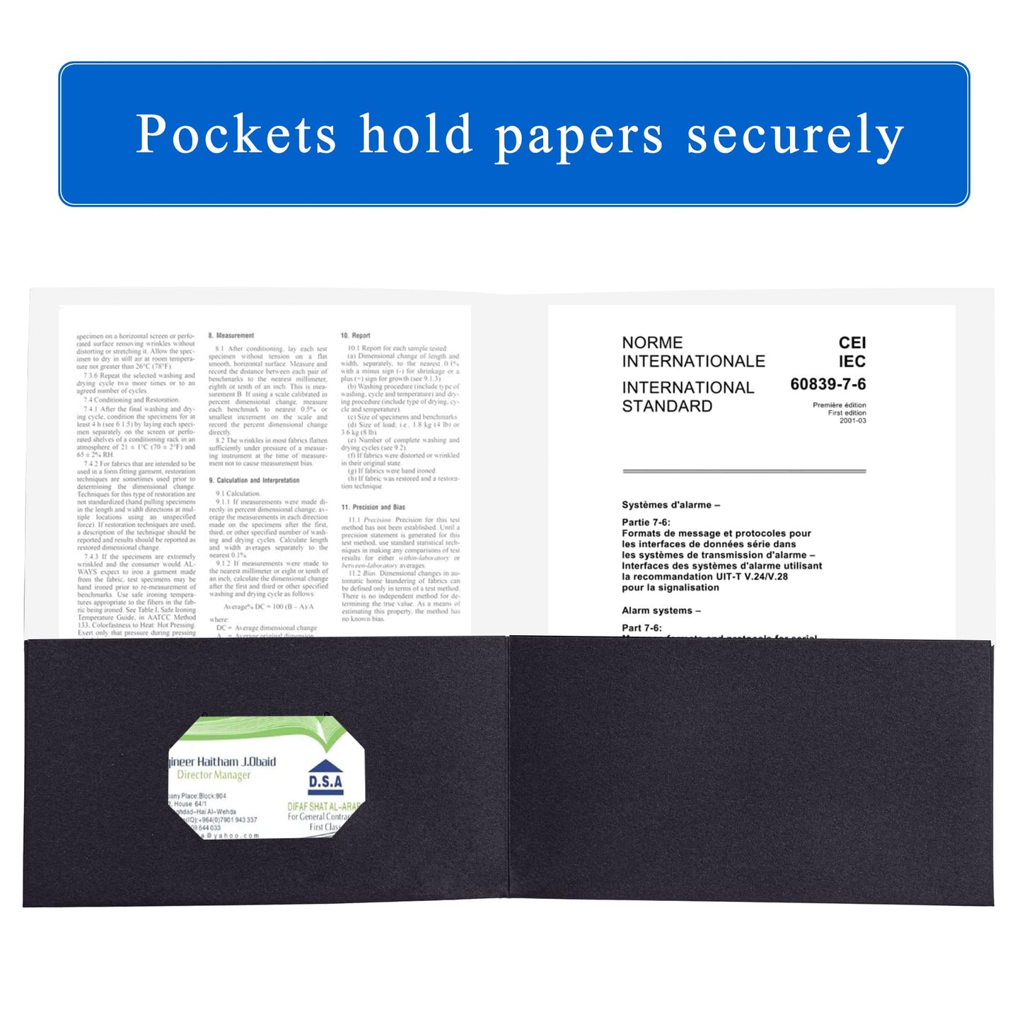 Zzrywuty 50 Packs Two Pocket File Folders with Business Card Slot