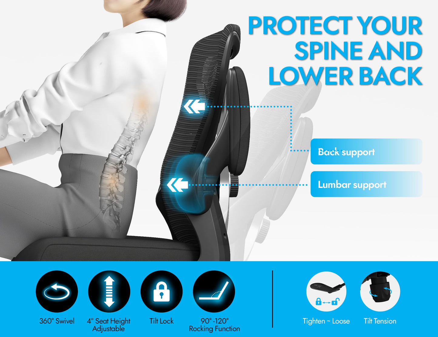 X-Shaped Ergonomic Office Chair