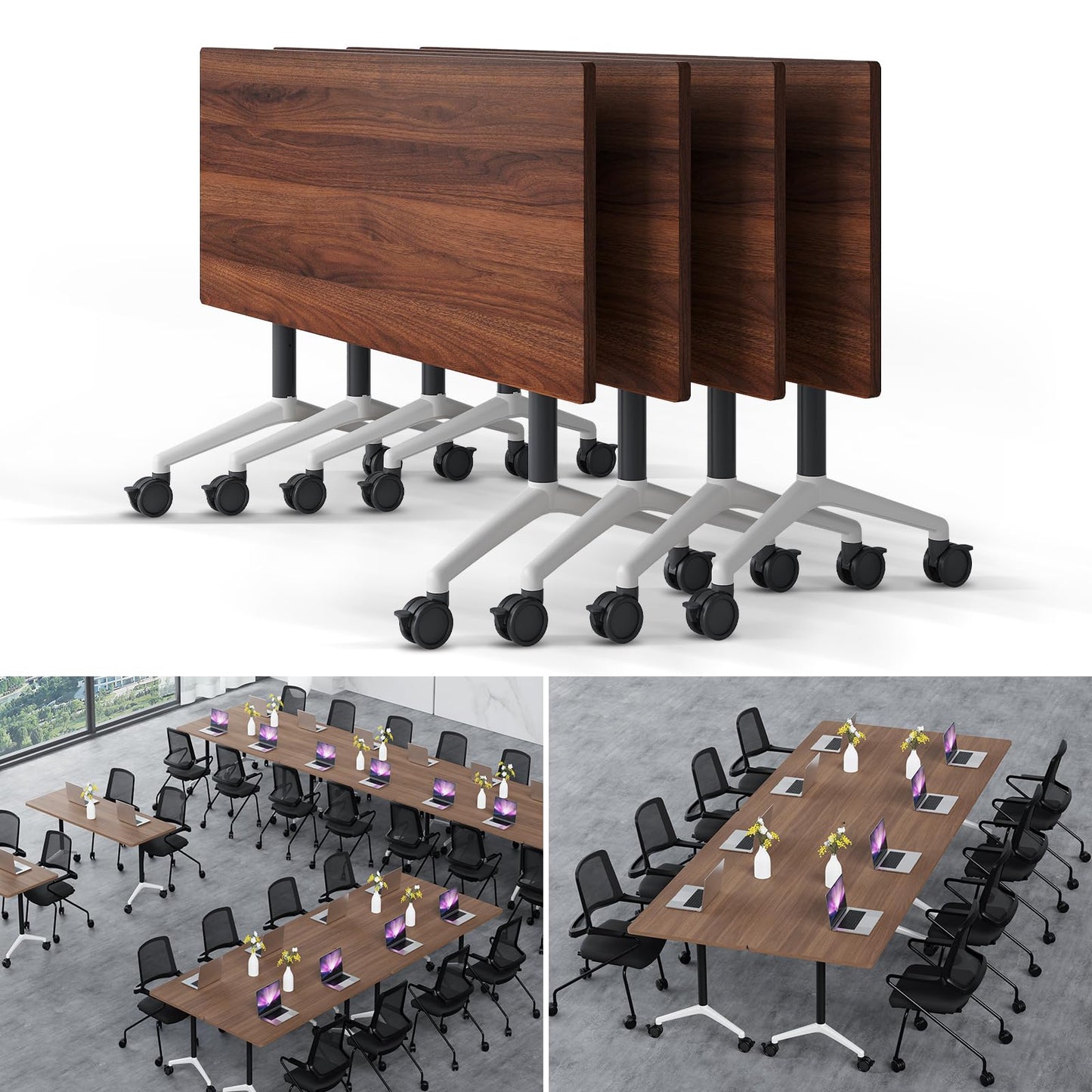 Folding Conference Table Modern Large Mobile Meeting