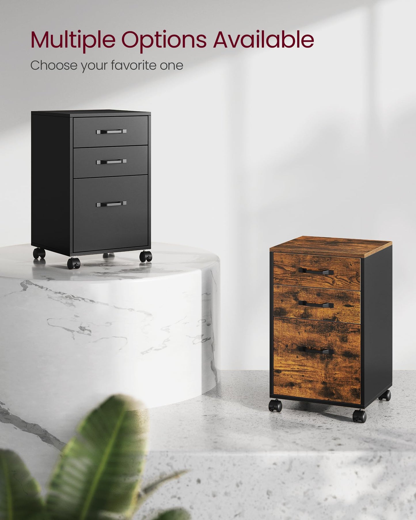 VASAGLE File Cabinet, 3 Drawers Filing Cabinet for Home Office