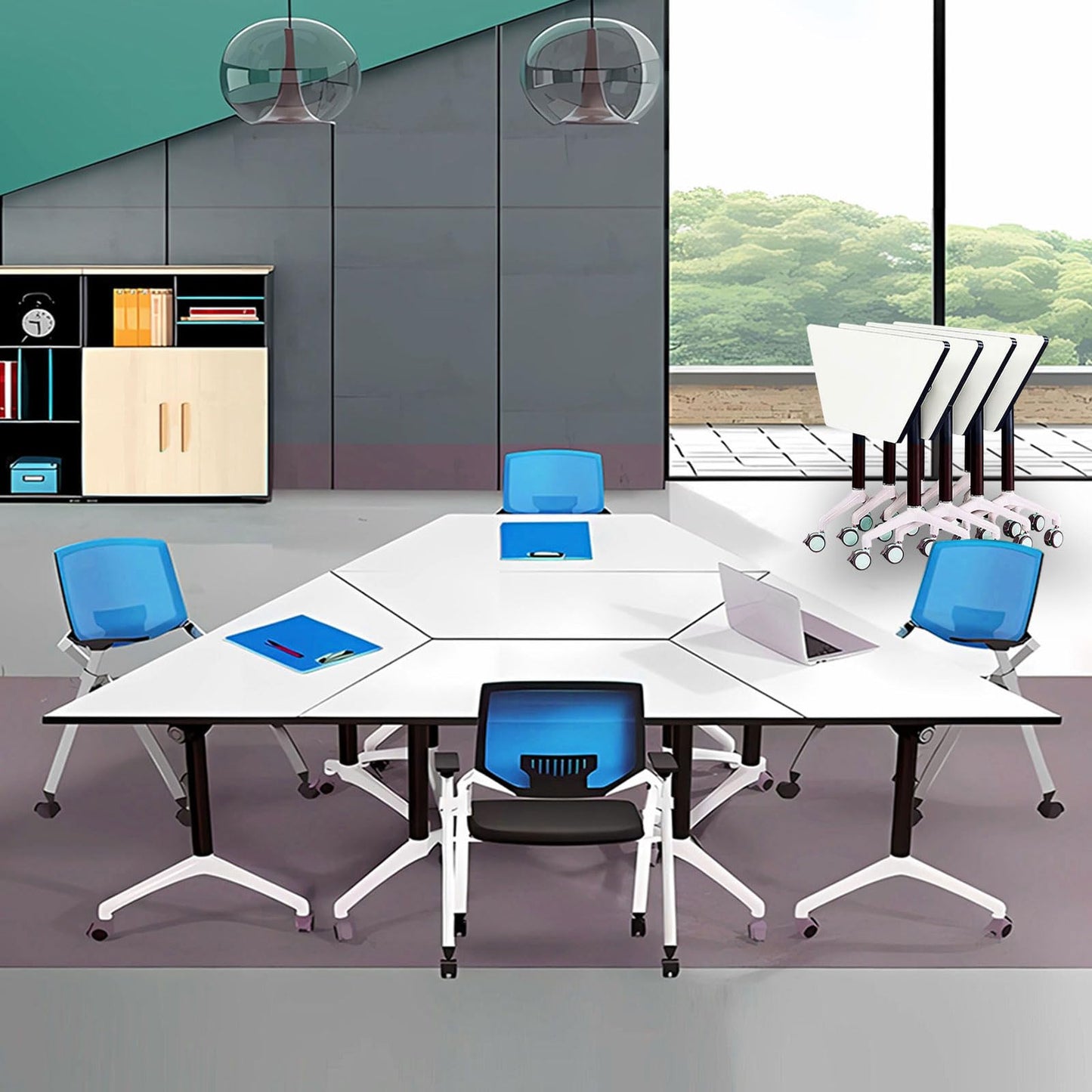 4 Pack Folding Conference Table Conference Room Table Meeting Table