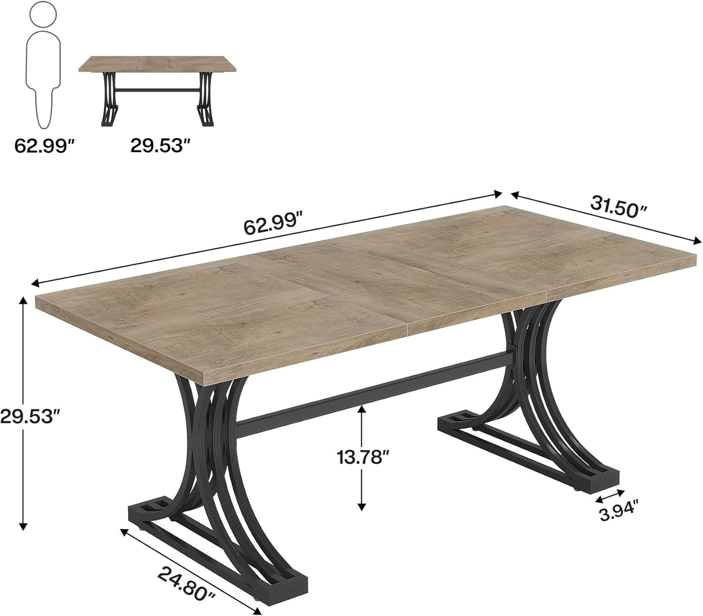 Tribesigns 5FT Small Conference Table for 4 to 6, Modern Meeting Table