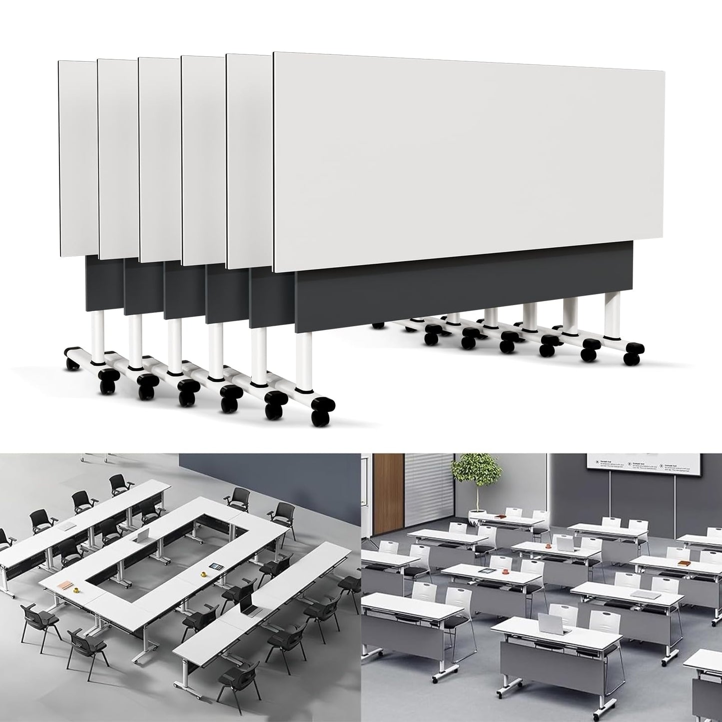 Folding Conference Table Modern Large Mobile Meeting