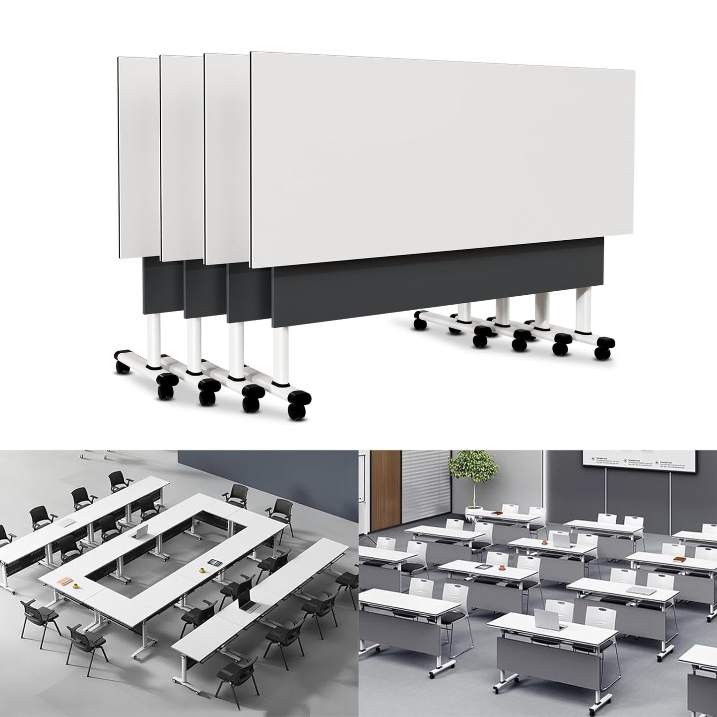 Folding Conference Table Modern Large Mobile Meeting
