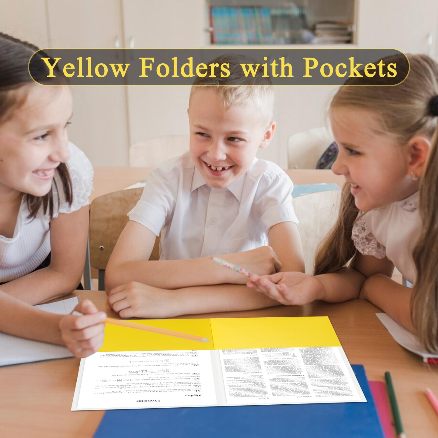 Zzrywuty 50 Packs Two Pocket File Folders with Business Card Slot