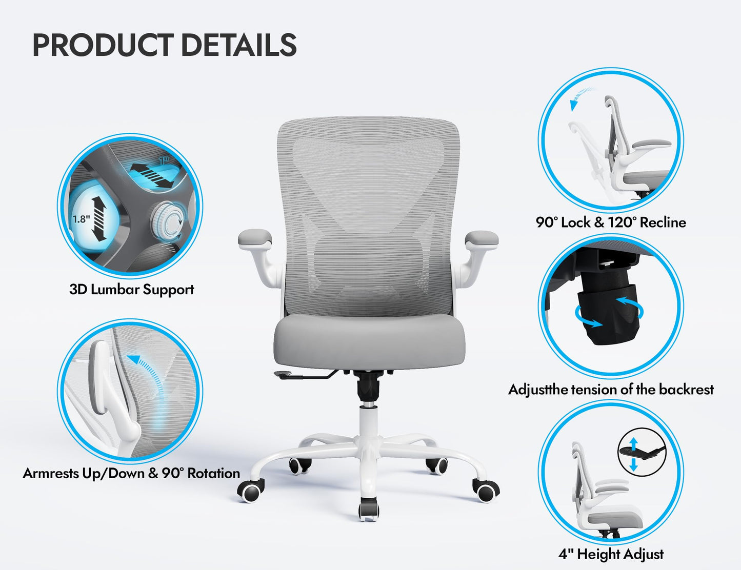 X-Shaped Ergonomic Office Chair