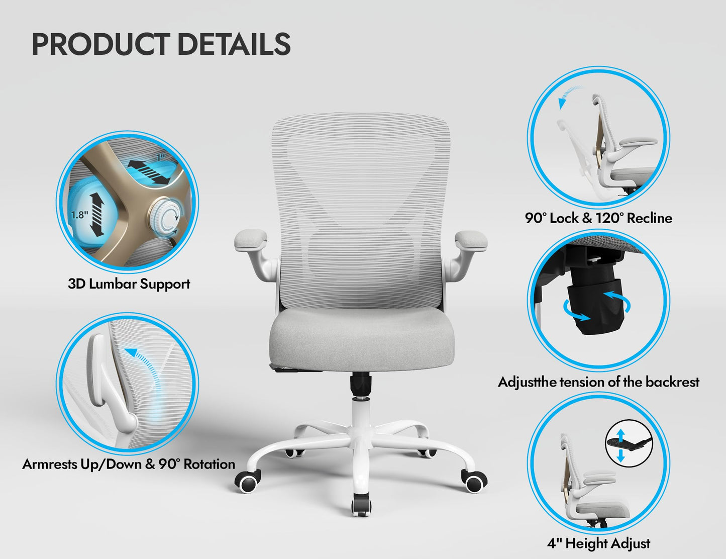 X-Shaped Ergonomic Office Chair