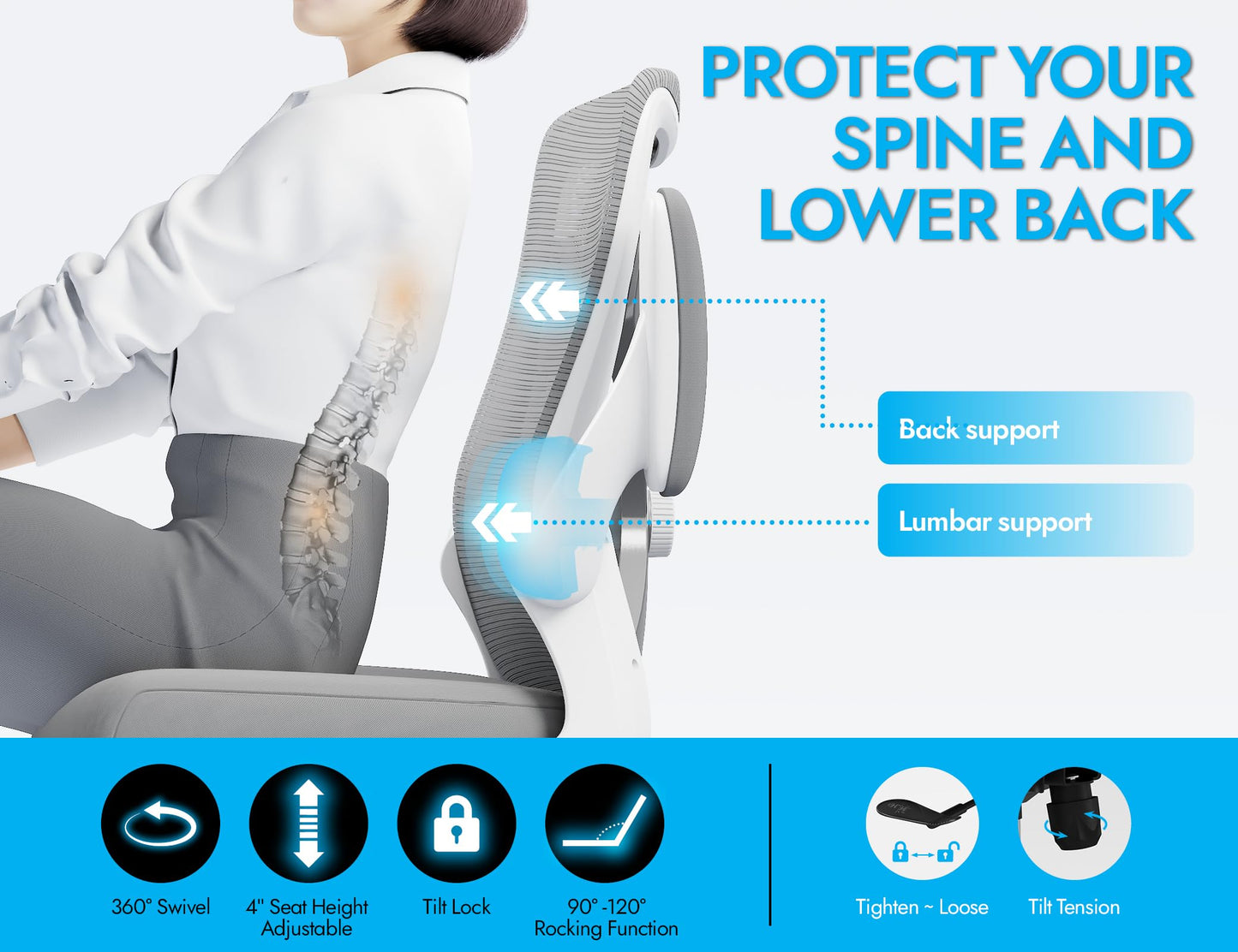 X-Shaped Ergonomic Office Chair