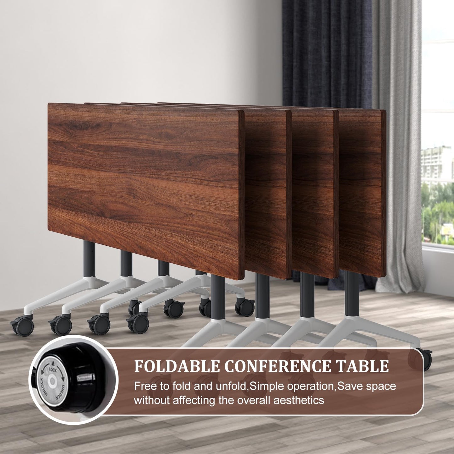 Folding Conference Table Modern Large Mobile Meeting