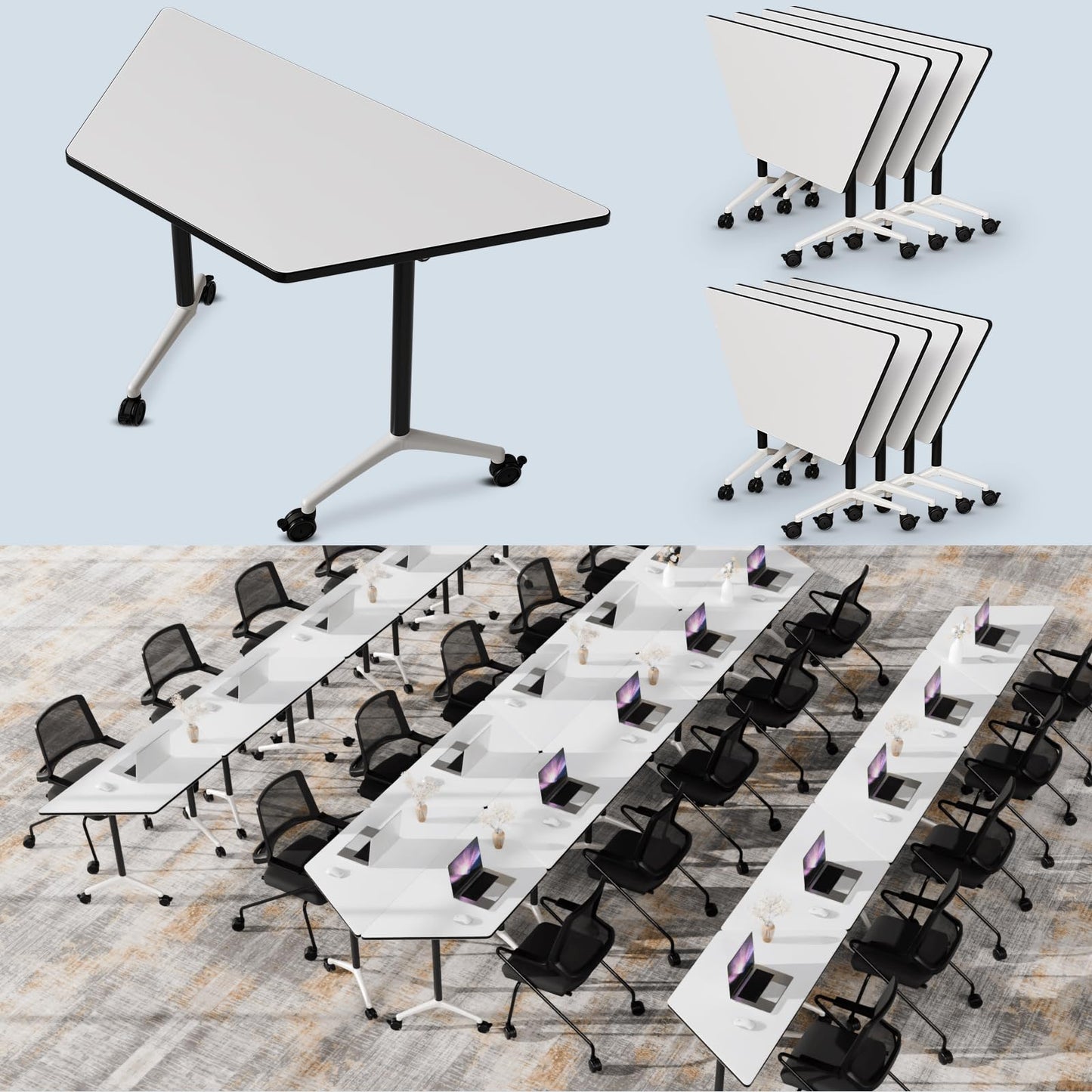 Folding Walnut Conference Table