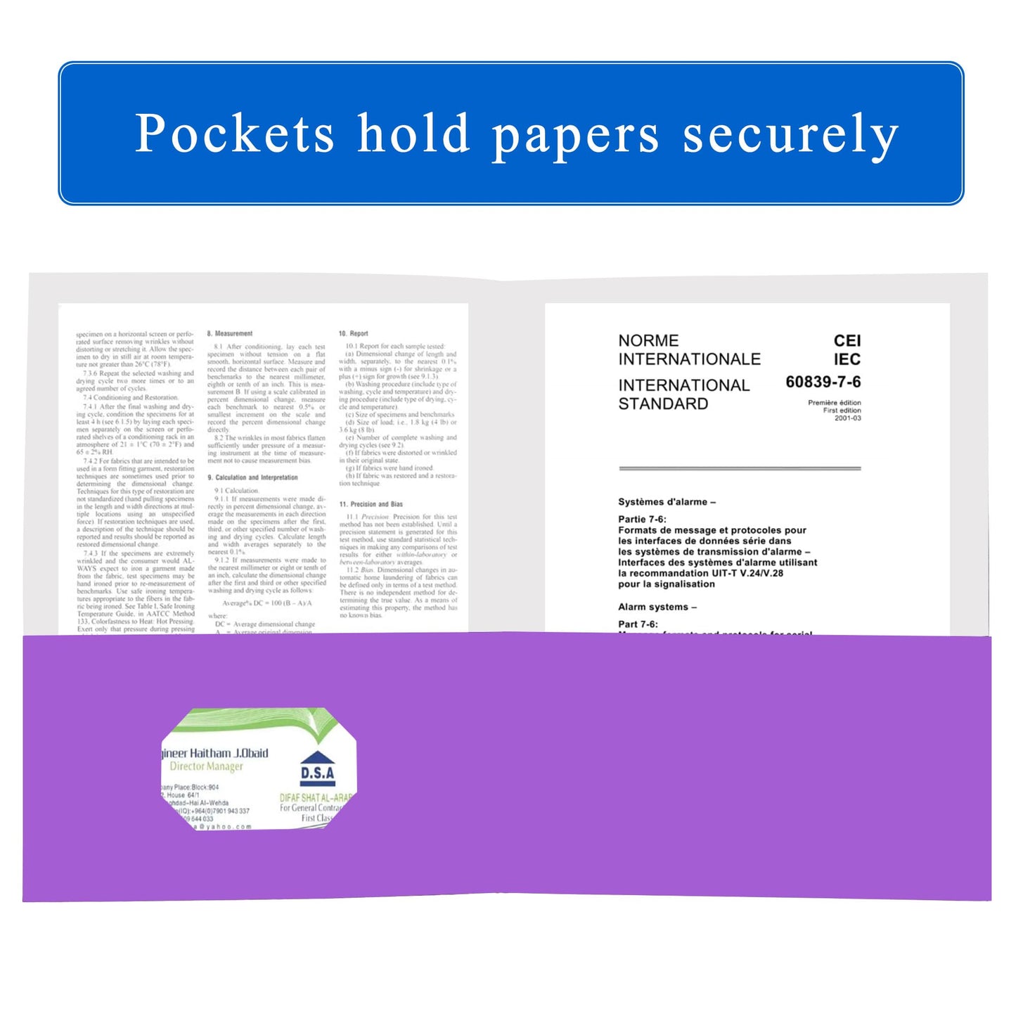 Zzrywuty 50 Packs Two Pocket File Folders with Business Card Slot