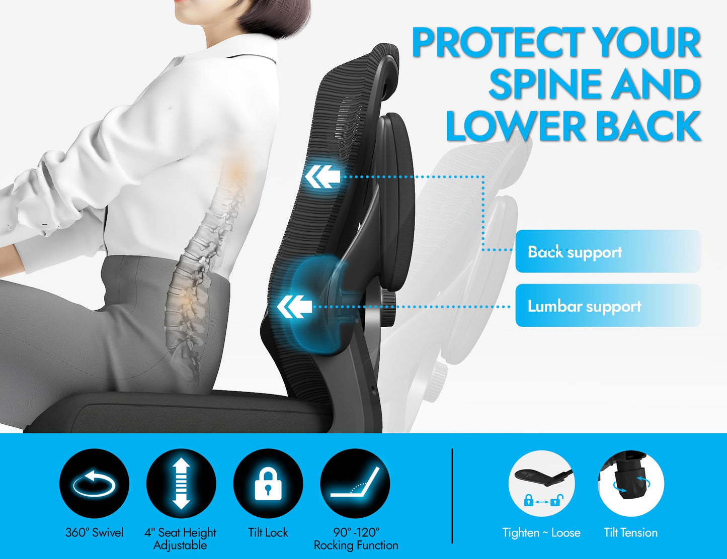 X-Shaped Ergonomic Office Chair