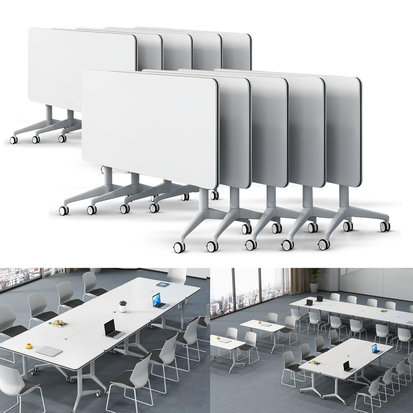 Folding Conference Table Modern Large Mobile Meeting